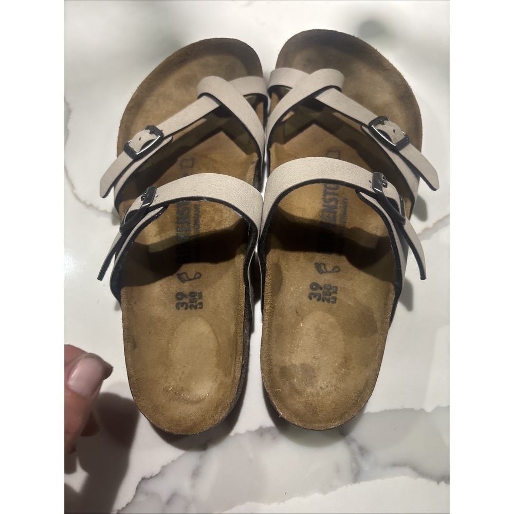 Birkenstock Mayari Stone Toe Loop Sandals Cork Est EU 39 Women's 8-8.5 - Picture 4 of 6